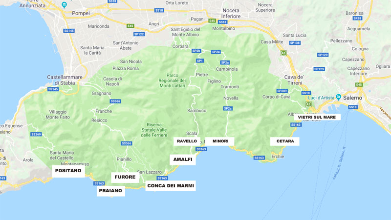 Costiera Amalfitana Piantina Cartina Brasile Costiera Amalfitana Piantina Cartina Brasile